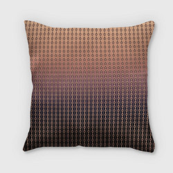 Подушка квадратная Полосы цепочки градиент тёмный персиковый, цвет: 3D-принт