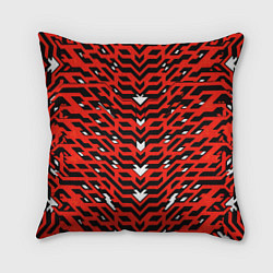 Подушка квадратная Агрессивный красныйй паттерн, цвет: 3D-принт