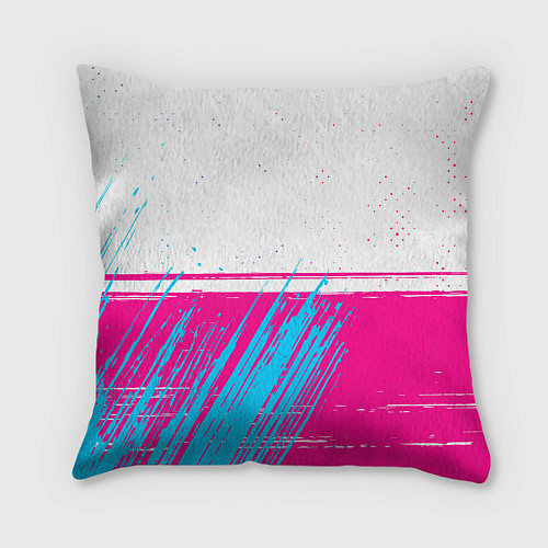 Подушка квадратная Hoffenheim neon gradient style посередине / 3D-принт – фото 2