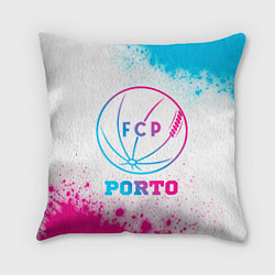 Подушка квадратная Porto neon gradient style, цвет: 3D-принт