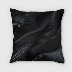 Подушка квадратная Черная геометрическая материя