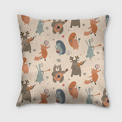Подушка квадратная Животные с инструментами, цвет: 3D-принт