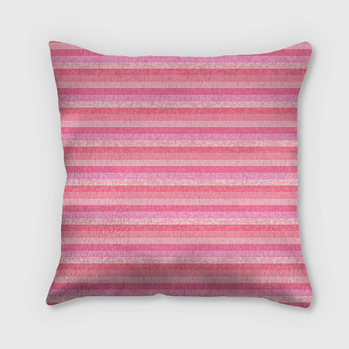 Подушка квадратная Нежный розовый полосатый / 3D-принт – фото 2