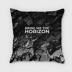 Подушка квадратная Bring Me the Horizon black graphite, цвет: 3D-принт
