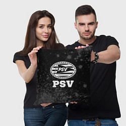 Подушка квадратная PSV sport на темном фоне, цвет: 3D-принт — фото 2