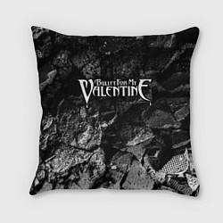 Подушка квадратная Bullet For My Valentine black graphite, цвет: 3D-принт