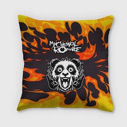 Подушка квадратная My Chemical Romance рок панда и огонь, цвет: 3D-принт