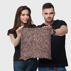 Подушка квадратная Бледно-розовый с чёрными пятнами текстура, цвет: 3D-принт — фото 2