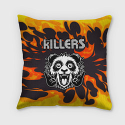 Подушка квадратная The Killers рок панда и огонь, цвет: 3D-принт