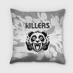 Подушка квадратная The Killers рок панда на светлом фоне, цвет: 3D-принт