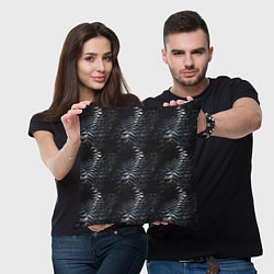 Подушка квадратная Блестящая металлическая броня, цвет: 3D-принт — фото 2
