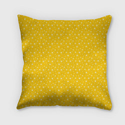 Подушка квадратная Жёлтый со звёздочками, цвет: 3D-принт