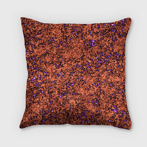 Подушка квадратная Яркий красно-коричневый со фиолетовым свечением / 3D-принт – фото 2