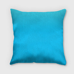Подушка квадратная Мягкий градиент ярко-голубой, цвет: 3D-принт