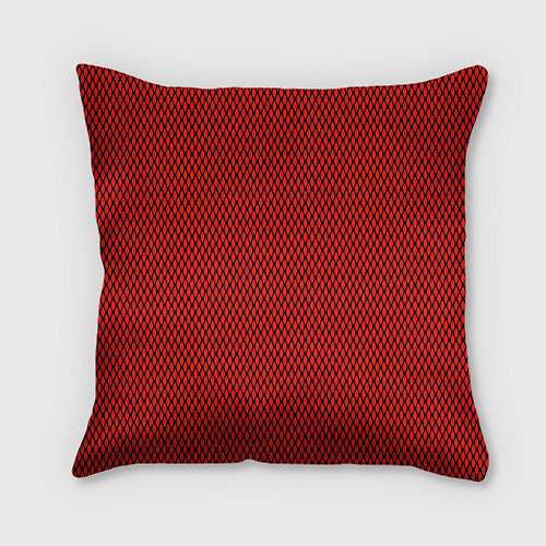Подушка квадратная Красно-чёрный имитация сетки / 3D-принт – фото 2