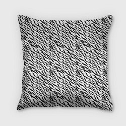 Подушка квадратная Чёрно-белый имитация шкуры, цвет: 3D-принт