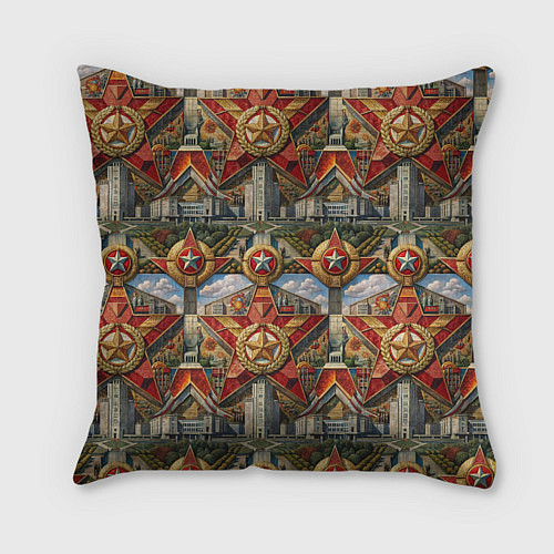 Подушка квадратная С днем Победы стиль СССР / 3D-принт – фото 2