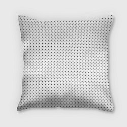 Подушка квадратная Белый в чёрный маленький горошек, цвет: 3D-принт