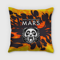 Подушка квадратная Thirty Seconds to Mars рок панда и огонь, цвет: 3D-принт