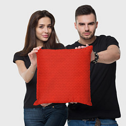 Подушка квадратная Сочный красный паттерн сетка, цвет: 3D-принт — фото 2