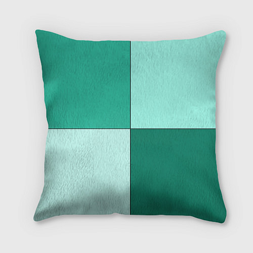 Подушка квадратная Геометричный зелёный и мятный / 3D-принт – фото 2