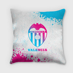 Подушка квадратная Valencia neon gradient style, цвет: 3D-принт