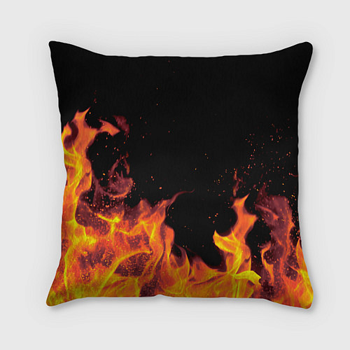 Подушка квадратная Руслан - имя в огне / 3D-принт – фото 2