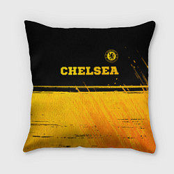 Подушка квадратная Chelsea - gold gradient посередине, цвет: 3D-принт