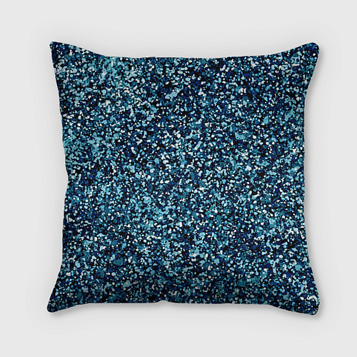 Подушка квадратная Синий пёстрый текстурированный / 3D-принт – фото 2