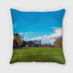 Подушка квадратная Пригородный пейзаж, цвет: 3D-принт