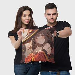 Подушка квадратная Konosuba Мэгумин милая, цвет: 3D-принт — фото 2