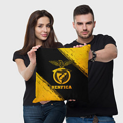 Подушка квадратная Benfica - gold gradient, цвет: 3D-принт — фото 2