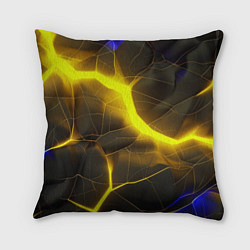 Подушка квадратная Желтое неоновое свечение, цвет: 3D-принт