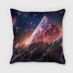 Подушка квадратная Абстрактная пирамида космическая, цвет: 3D-принт