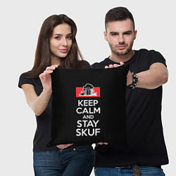 Подушка квадратная Keep calm and stay skuf, цвет: 3D-принт — фото 2