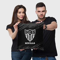 Подушка квадратная Sevilla sport на темном фоне, цвет: 3D-принт — фото 2