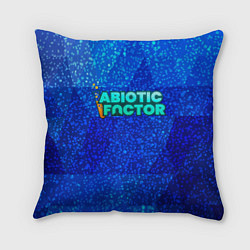 Подушка квадратная Abiotic Factor logo blue neon, цвет: 3D-принт