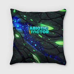 Подушка квадратная Abiotic Factor logo bright neon, цвет: 3D-принт