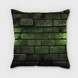 Подушка квадратная Зеленые неоновые кирпичи