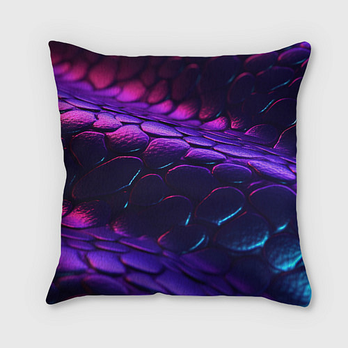 Подушка квадратная Фиолетовая абстрактная текстура неоновая / 3D-принт – фото 2