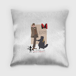 Подушка квадратная Мастер и Маргарита кот Бегемот, цвет: 3D-принт