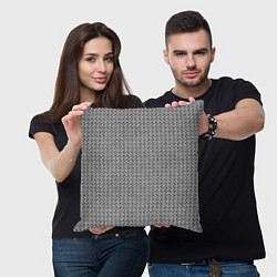 Подушка квадратная Чёрно-белый текстурированный полосы, цвет: 3D-принт — фото 2