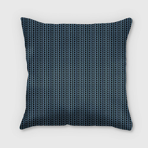 Подушка квадратная Чёрно-синий полосы в горошек / 3D-принт – фото 2