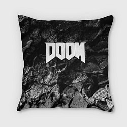 Подушка квадратная Doom black graphite, цвет: 3D-принт