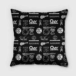 Подушка квадратная Rock band pattern, цвет: 3D-принт