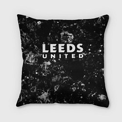 Подушка квадратная Leeds United black ice, цвет: 3D-принт