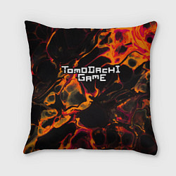Подушка квадратная Tomodachi Game red lava, цвет: 3D-принт