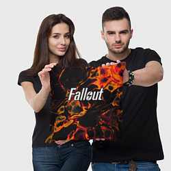 Подушка квадратная Fallout red lava, цвет: 3D-принт — фото 2