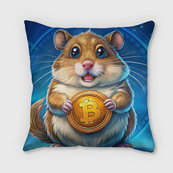 Подушка квадратная Хомячок с криптой, цвет: 3D-принт