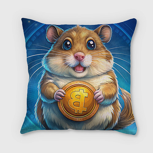 Подушка квадратная Хомячок с криптой / 3D-принт – фото 2